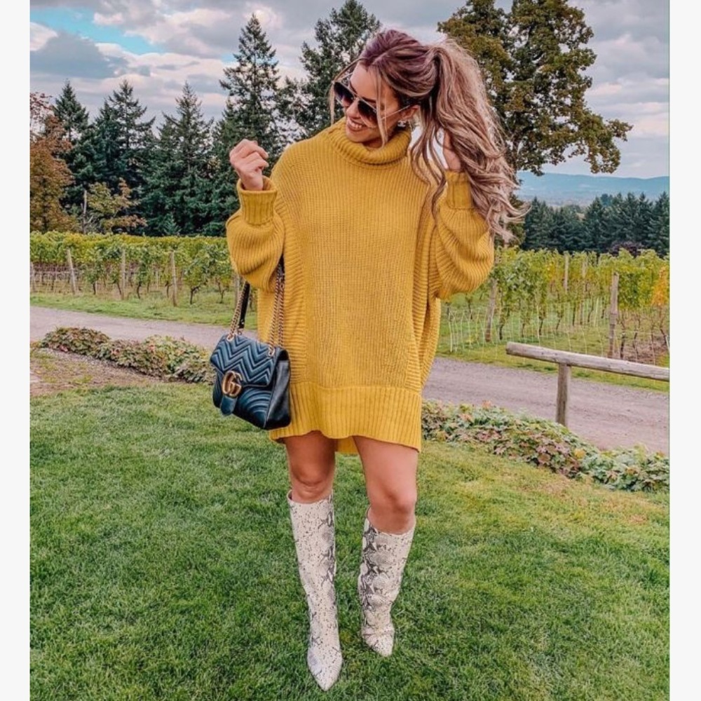 Free People Cocoa Knit Turtleneck Sweater